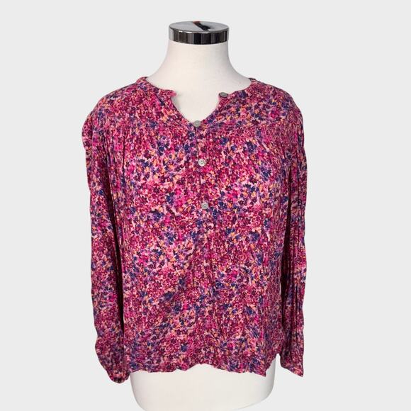 Time and Tru Tops - Time and Tru Small 4-6 Pink Floral Top Rayon